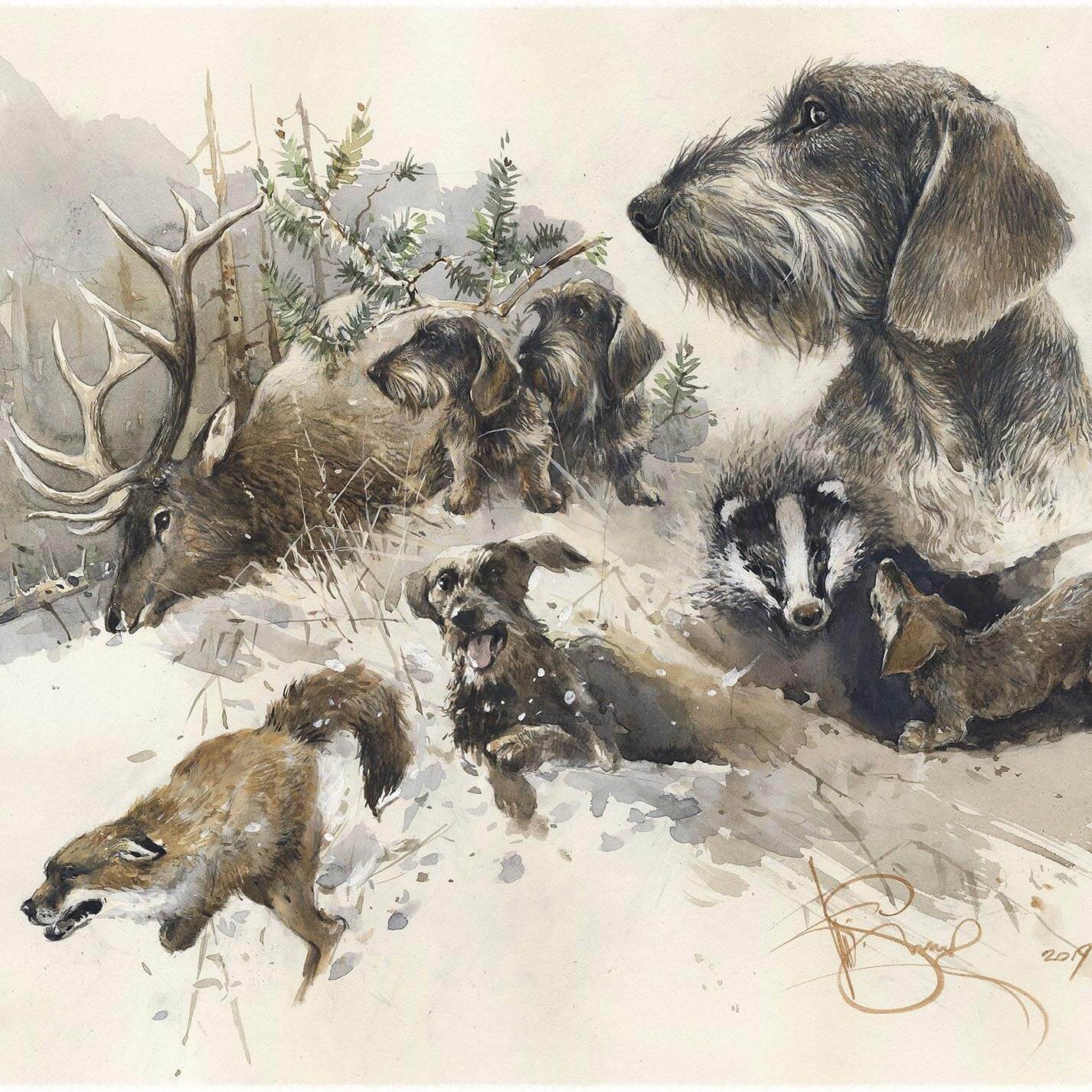 collage of hounds